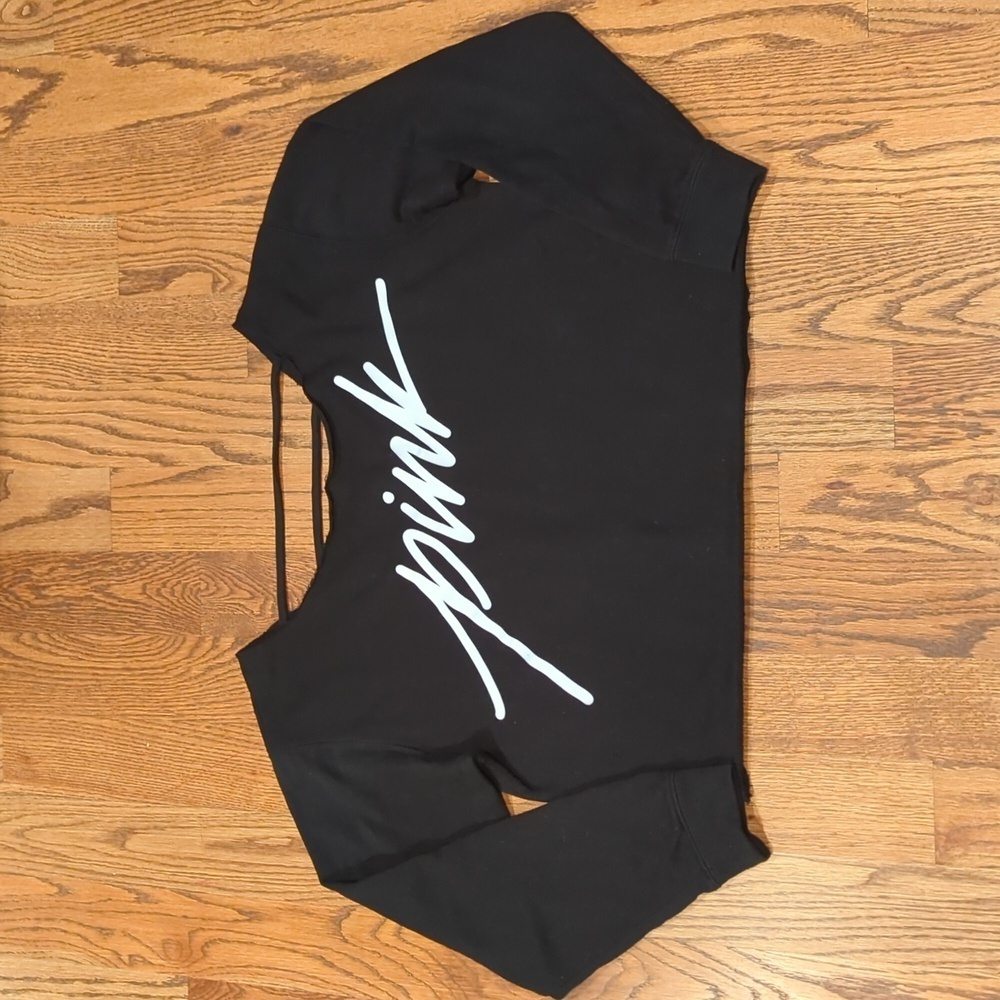 Victoria's Secret Pink Oversized Crop Top Black and White Size Small